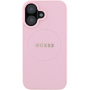 Guess Grained Classic Logo kryt s MagSafe pro iPhone 16 - růžový