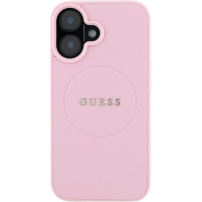 Guess Grained Classic Logo kryt s MagSafe pro iPhone 16 - růžový