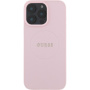 Guess Grained Classic Logo kryt s MagSafe pro iPhone 16 Pro - růžový