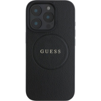 Guess Grained Classic Logo kryt s MagSafe pro iPhone 16 Pro Max - černý