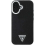 Guess Grained Triangle Logo kryt s MagSafe pro iPhone 16 - černý