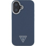 Guess Grained Triangle Logo kryt s MagSafe pro iPhone 16 - tmavě modrý