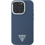 Guess Grained Triangle Logo kryt s MagSafe pro iPhone 16 Pro Max - tmavě modrý