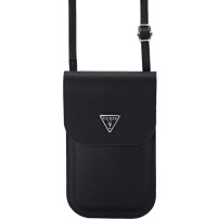 Guess Grained Triangle Logo univerzální brašna pro iPhone - černá
