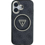 Guess IML 4G Glitter and Triangle Logo kryt s MagSafe pro iPhone 16 - šedý
