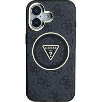 Guess IML 4G Glitter and Triangle Logo kryt s MagSafe pro iPhone 16 - šedý