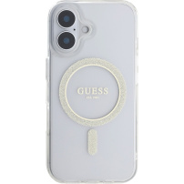 Guess IML Glitter Ring kryt s MagSafe pro iPhone 16 - čirý