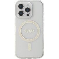 Guess IML Glitter Ring kryt s MagSafe pro iPhone 16 Pro - čirý