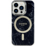Guess IML Marble mramorový kryt s MagSafe pro iPhone 13 Pro Max - černý