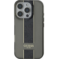 Guess IML Middle 4G Stripe kryt pro iPhone 16 Pro - šedý