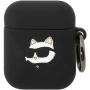 Karl Lagerfeld 3D Logo NFT Choupette Head silikonový obal pro AirPods 1 / 2 - černý