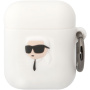 Karl Lagerfeld 3D Logo NFT Karl Head silikonový obal pro AirPods 1 / 2 - bílý