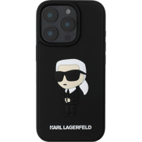 Karl Lagerfeld 3D Rubber Ikonik kryt pro iPhone 16 Pro Max - černý