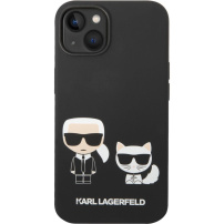 Karl Lagerfeld and Choupette silikonový kryt pro iPhone 14 Plus - černý