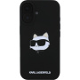 Karl Lagerfeld Choupette Head silikonový kryt s MagSafe pro iPhone 16 - černý