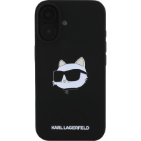 Karl Lagerfeld Choupette Head silikonový kryt s MagSafe pro iPhone 16 - černý