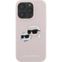 Karl Lagerfeld Double Heads silikonový kryt s MagSafe pro iPhone 16 Pro Max - růžový