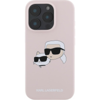 Karl Lagerfeld Double Heads silikonový kryt s MagSafe pro iPhone 16 Pro Max - růžový