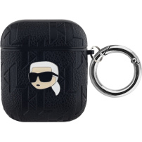 Karl Lagerfeld Embossed Karl Head obal pro AirPods 1 / 2 - černý