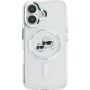 Karl Lagerfeld IML K&CH Heads Metal Frame kryt s MagSafe pro iPhone 16 - čirý