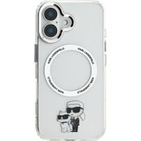 Karl Lagerfeld IML Karl and Choupette kryt s MagSafe pro iPhone 16 Plus - čirý