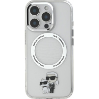 Karl Lagerfeld IML Karl and Choupette kryt s MagSafe pro iPhone 16 Pro Max - čirý