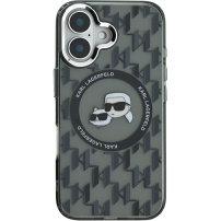 Karl Lagerfeld IML Monogram K&CH Heads kryt s MagSafe pro iPhone 16 - černý