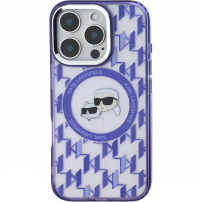 Karl Lagerfeld IML Monogram K&CH Heads kryt s MagSafe pro iPhone 16 Pro Max - fialový