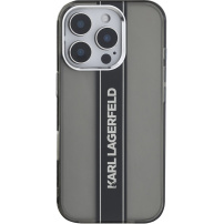 Karl Lagerfeld IML Stripe Logo kryt pro iPhone 16 Pro Max - šedý