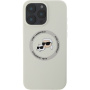 Karl Lagerfeld K&CH Heads silikonový kryt s MagSafe pro iPhone 16 Pro - béžový