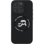 Karl Lagerfeld K&CH Heads silikonový kryt s MagSafe pro iPhone 16 Pro - černý