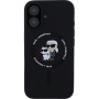Karl Lagerfeld Karl and Choupette silikonový kryt s MagSafe pro iPhone 16 Plus - černý