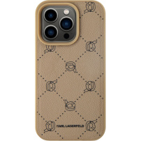 Karl Lagerfeld Karl Heads Pattern kryt s MagSafe pro iPhone 15 Pro Max - béžový