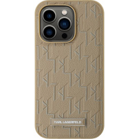 Karl Lagerfeld Monogram Metal Logo kryt s MagSafe pro iPhone 15 Pro Max - béžový