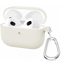 Silikonový obal s karabinou pro AirPods 3 - béžový
