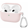 Silikonový obal s karabinou pro AirPods 3 - starorůžový