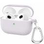 Silikonový obal s karabinou pro AirPods 3 - světle fialový
