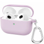 Silikonový obal s karabinou pro AirPods 3 - fialový
