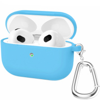 Silikonový obal s karabinou pro AirPods 3 - modrý