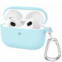 Silikonový obal s karabinou pro AirPods 3 - světle modrý