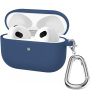Silikonový obal s karabinou pro AirPods 3 - tmavě modrý