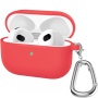 Silikonový obal s karabinou pro AirPods 3 - červený