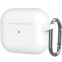 Silikonový ochranný obal s karabinou pro AirPods 3 - bílý