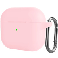 Silikonový ochranný obal s karabinou pro AirPods 3 - růžový
