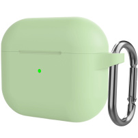 Silikonový ochranný obal s karabinou pro AirPods 3 - zelený