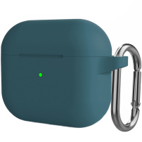 Silikonový ochranný obal s karabinou pro AirPods 3 - petrolejový