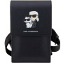 Karl Lagerfeld Saffiano Metal Logo NFT univerzální brašna pro iPhone - černá