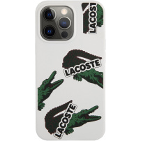 Lacoste Allover Pattern silikonový kryt pro iPhone 13 Pro Max - bílý