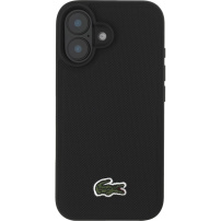 Lacoste Iconic Petit Pique Woven Logo kryt s MagSafe pro iPhone 16 - černý