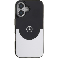 Mercedes Double Layer kryt s MagSafe pro iPhone 16 - černostříbrný
